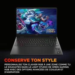 HP Omen 16-am0002sf Ordinateur Portable Gaming 16" FHD IPS 144 Hz, PC Portable Gamer (Intel Core 7 240H, RAM 16 Go, SSD 1024 Go,