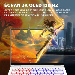 HP Omen Transcend 14-fb1000sf Ordinateur Portable Gaming 14" 2.8K OLED 120 Hz, PC Portable Gamer (Intel Core 7 255H, RAM 32 Go, 