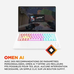HP Omen Transcend 14-fb1000sf Ordinateur Portable Gaming 14" 2.8K OLED 120 Hz, PC Portable Gamer (Intel Core 7 255H, RAM 32 Go, 