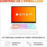 HP Omen Transcend 14-fb1000sf Ordinateur Portable Gaming 14" 2.8K OLED 120 Hz, PC Portable Gamer (Intel Core 7 255H, RAM 32 Go, 