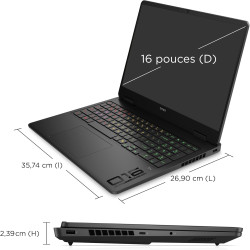 HP Omen 16-ap0000sf Ordinateur Portable Gaming 16" FHD IPS 144Hz, PC Portable Gamer (AMD Ryzen AI 7 350, RAM 32 Go, SSD 1024 Go,