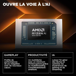 HP Omen 16-ap0000sf Ordinateur Portable Gaming 16" FHD IPS 144Hz, PC Portable Gamer (AMD Ryzen AI 7 350, RAM 32 Go, SSD 1024 Go,
