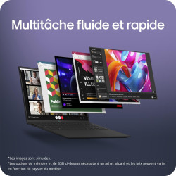 LG Gram 16Z90TL-G.AU88F - PC Portable 16" 1239g, écran DCI-P3 99% QHD+ Format, Intel® Evo™ Ultra7, RAM 32Go, SSD 1To NVMe, Intel
