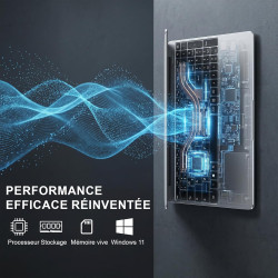 Ordinateur Portable Windows 11 Laptop, Film Silicone Pour Clavier AZERTY PC Portable 15,6 Pouces Windows 11 et Suite Office 365 