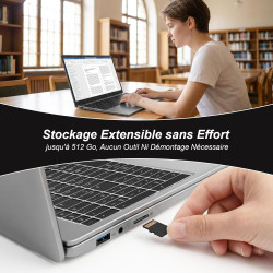 Ordinateur Portable Windows 11 Laptop, Film Silicone Pour Clavier AZERTY PC Portable 15,6 Pouces Windows 11 et Suite Office 365 