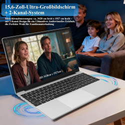 Ordinateur portable 15,6" Windows 11 | Avec clavier allemand d'origine pour un apprentissage et un travail efficaces