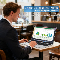 Ordinateur portable 15,6" Windows 11 | Avec clavier allemand d'origine pour un apprentissage et un travail efficaces