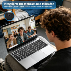 Ordinateur portable Windows 11 | Ordinateur portable 15,6" avec clavier allemand, convient pour les cours en ligne et le bureau 