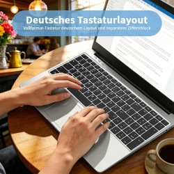 Ordinateur portable Windows 11 | Ordinateur portable 15,6" avec clavier allemand, convient pour les cours en ligne et le bureau 