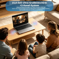 Ordinateur portable Windows 11 | Ordinateur portable 15,6" avec clavier allemand, convient pour les cours en ligne et le bureau 