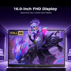 2025 Ordinateur Portable Gaming 16 Pouces - Processeur Ryzen 7 H255 (Jusqu'à 4.9 GHz), Pc Portable DDR5 16 Go, SSD 512 Go (Exten
