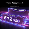 2025 Ordinateur Portable Gaming 16 Pouces - Processeur Ryzen 7 H255 (Jusqu'à 4.9 GHz), Pc Portable DDR5 16 Go, SSD 512 Go (Exten