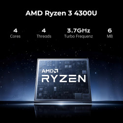 2026 Ordinateur Portable 15,6" avec Ryzen 4300U jusqu'à 3,7GHz (Défaite Core i5-8210Y), 16GB RAM DDR4*2 + 512GB SSD M.2 avec 11 