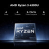 2026 Ordinateur Portable 15,6" avec Ryzen 4300U jusqu'à 3,7GHz (Défaite Core i5-8210Y), 16GB RAM DDR4*2 + 512GB SSD M.2 avec 11 