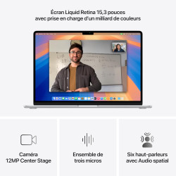 Apple MacBook Air 15 Pouces Ordinateur Portable avec Puce M4 : Conçu pour Apple Intelligence, Écran Liquid Retina de 15,3 Pouces