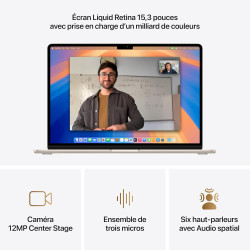 Apple MacBook Air 15 Pouces Ordinateur Portable avec Puce M4 : Conçu pour Apple Intelligence, Écran Liquid Retina de 15,3 Pouces