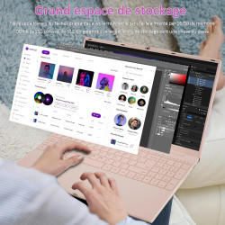 Ordinateur portable ultra-fin 15,6",processeur n5100 (2,8 ghz), 16 go de ram, 512 go ssd, 1920x1080 fhd, 6000 mah, wifi double b