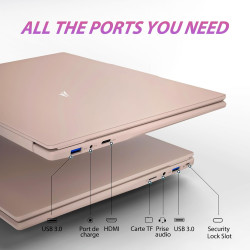 Ordinateur portable ultra-fin 15,6",processeur n5100 (2,8 ghz), 16 go de ram, 512 go ssd, 1920x1080 fhd, 6000 mah, wifi double b