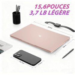 Ordinateur portable ultra-fin 15,6",processeur n5100 (2,8 ghz), 16 go de ram, 512 go ssd, 1920x1080 fhd, 6000 mah, wifi double b