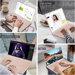 Ordinateur portable ultra-fin 15,6",processeur n5100 (2,8 ghz), 16 go de ram, 512 go ssd, 1920x1080 fhd, 6000 mah, wifi double b