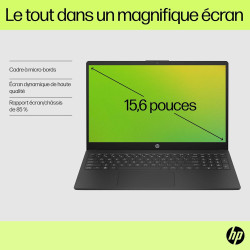 HP 15-fd0001sf Ordinateur Portable 15,6" FHD, PC Portable (Intel Celeron N100, RAM 4 Go, UFS 128 Go, Intel UHD Graphics, Windows