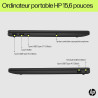 HP 15-fd0001sf Ordinateur Portable 15,6" FHD, PC Portable (Intel Celeron N100, RAM 4 Go, UFS 128 Go, Intel UHD Graphics, Windows