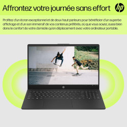 HP 15-fd0001sf Ordinateur Portable 15,6" FHD, PC Portable (Intel Celeron N100, RAM 4 Go, UFS 128 Go, Intel UHD Graphics, Windows