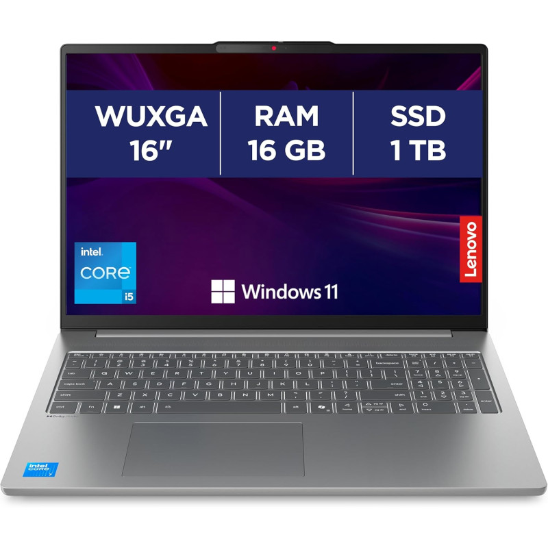 Lenovo IdeaPad Slim 5 16IRH10 - Ordinateur Portable 16'' WUXGA (Intel Core i5-13420H, RAM 16Go, SSD 1To, Intel UHD Graphics, Win