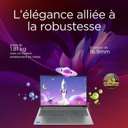 Lenovo IdeaPad Slim 5 16IRH10 - Ordinateur Portable 16'' WUXGA (Intel Core i5-13420H, RAM 16Go, SSD 1To, Intel UHD Graphics, Win
