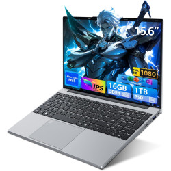 Ordinateur Portable 15,6 Pouces avec Office 365, 16Go RAM 1 to SSD Celeron N95, PC Portable 1920 * 1080 FHD WiFi5, Ordinateur Po