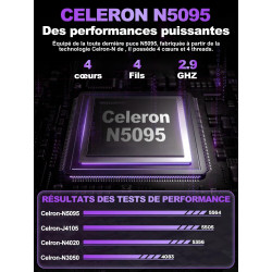 Ordinateur Portable Gaming 16 Pouces 12 + 512 Go Soutien Extension 1TB (HDD-2TB) 4 cœurs Celeron N5095 (jusqu'à 2,9 GHz)1920x120