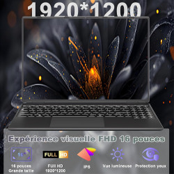 NOTODD Ordinateur Portable 16 Pouces 4 cœurs Celeron N5095 (jusqu'à 2,9 GHz),12+512GB SSD Soutien Extension 1TB,PC Portable Win1