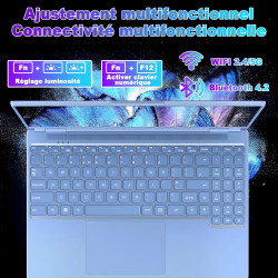 NOTODD Ordinateur Portable Gaming 16'' 12+512 Go SSD Soutien Extension 2TB (HDD-2TB) 1920x1200 PC Portable Celeron N5095 (jusqu'