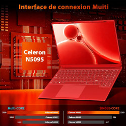 Ordinateur Portable Gaming 16 Pouces 12+512 Go Soutien Extension 2TB (HDD-2TB) 4 cœurs Celeron N5095 (jusqu'à 2,9 GHz)PC Gamer P