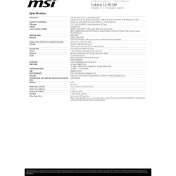 MSI Cyborg 15 B13WEKG-669FR - PC Portable Gaming 15.6' Full HD 144Hz - Nvidia RTX5050 8GB - Intel i5-13420H - 16GB DDR5 - SSD 51