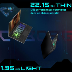 MSI Cyborg 15 B2RWFKG-015FR : Intel Core 7 240H - 16GB DDR5 - SSD 512GB - Nvidia RTX5060 8GB - 15.6' Full HD 144Hz - Windows 11 