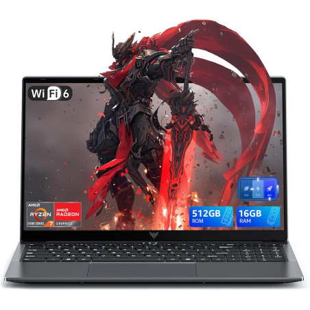 ACEMAGIC Pc Portable Gaming Ryzen 7 5700U (Jus qu'à 4,3GHz) DDR4*2,WiFi 6,Laptop 15.6 Pouces 16 Go RAM 512 Go SSD,1080 FHD,3*USB