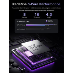 ACEMAGIC Pc Portable Gaming Ryzen 7 5700U (Jus qu'à 4,3GHz) DDR4*2,WiFi 6,Laptop 15.6 Pouces 16 Go RAM 512 Go SSD,1080 FHD,3*USB