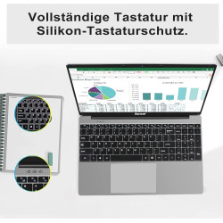 NOTODD Ordinateur Portable 14 Pouces,6 Go RAM+128 Go Soutien Extension SSD 1TB PC Portable Win11 Celeron J4105 Pas Cher 2.4+5G W