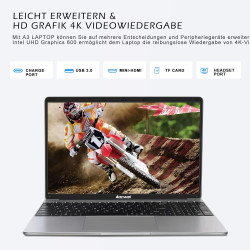 NOTODD Ordinateur Portable 14 Pouces,6 Go RAM+128 Go Soutien Extension SSD 1TB PC Portable Win11 Celeron J4105 Pas Cher 2.4+5G W