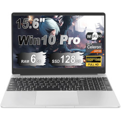 NOTODD Ordinateur Portable 14 Pouces,6 Go RAM+128 Go Soutien Extension SSD 1TB PC Portable Win11 Celeron J4105 Pas Cher 2.4+5G W