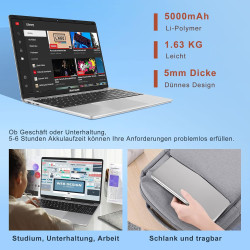 NOTODD Ordinateur Portable 14 Pouces,6 Go RAM+128 Go Soutien Extension SSD 1TB PC Portable Win11 Celeron J4105 Pas Cher 2.4+5G W