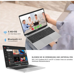 NOTODD Ordinateur Portable 14 Pouces,6 Go RAM+128 Go Soutien Extension SSD 1TB PC Portable Win11 Celeron J4105 Pas Cher 2.4+5G W