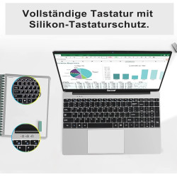NOTODD Ordinateur Portable 14 Pouces,6 Go RAM+128 Go Soutien Extension SSD 1TB PC Portable Win11 Celeron J4105 Pas Cher 2.4+5G W