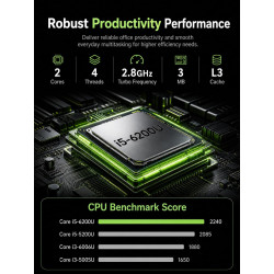 FUNYET 15,6 Pouces Ordinateur Portable i5-6200U (jusqu'à 2,80 GHz) 16Go RAM 1To SSD PC Portable avec Win 11 Laptop, WiFi 5, BT 4