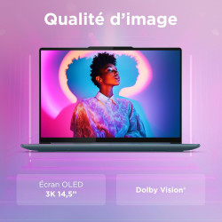 Lenovo Yoga Pro 7 14ASP10 - Ordinateur Portable 14.5'' 3K OLED Copilot+ (AMD Ryzen AI 9 365, RAM 32Go, SSD 1To, AMD Radeon 880M 