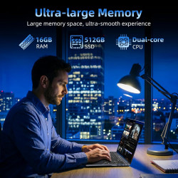 16 Pouces Ordinateur Portable, Core i5 8210Y Processeur 16Go RAM 512 Go SSD, PC Portable écran 1920 x 1200 IPS, RJ45, USB 3.0, H