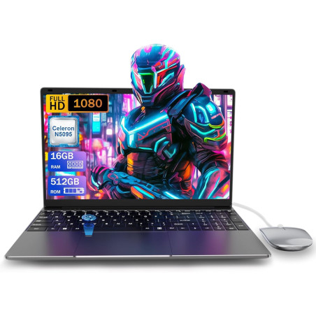 Pinstone pc portable ordinateur 16 go ram lpddr4 512 go ssd 15,6 pouces uhd celeron n5095 processeur computer avec touch id wifi