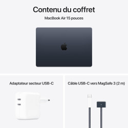 Apple MacBook Air 15 Pouces Ordinateur Portable avec Puce M4 : Conçu pour Apple Intelligence, Écran Liquid Retina de 15,3 Pouces