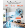 VEVOR Ventilateur Mural Industriel 45,7 cm, Ventilateur Oscillant pour Garage, Atelier, Entrepôt et Salle de Sport, 3 Vitesses, 